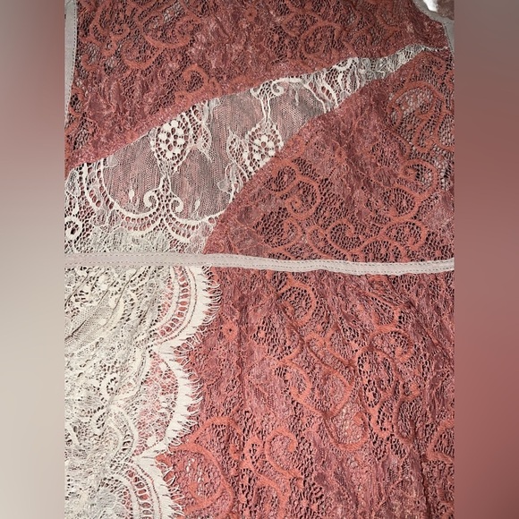 Gimmicks by BKE Rose Pink & Taupe Lace Spaghetti Straps Dress Tunic Women’s XS - Picture 8 of 12